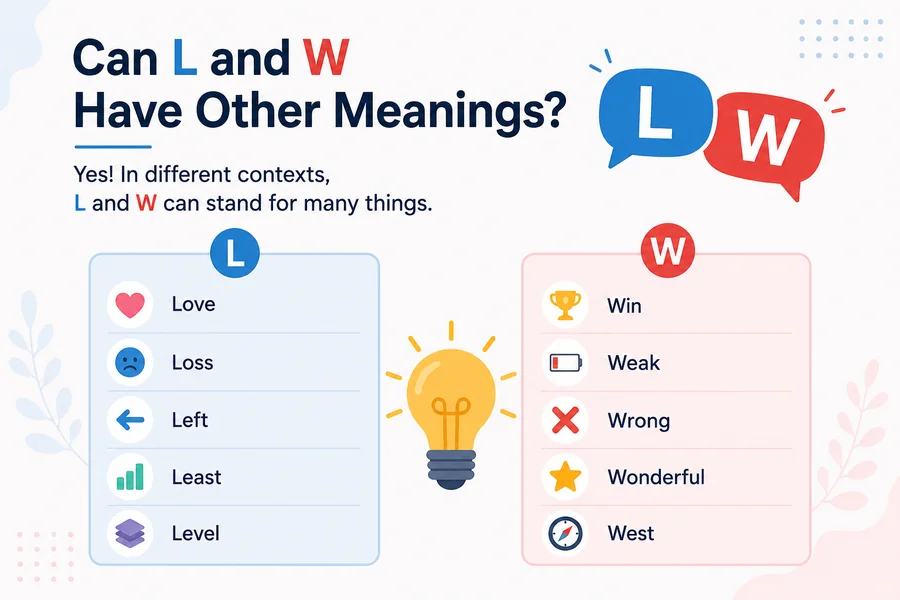  L and W Meaning in Chat